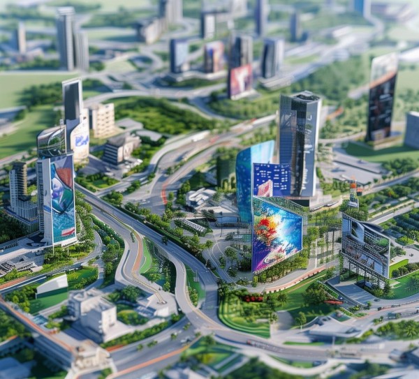 道路地标广告牌规划图，城市文明见证与未来展望